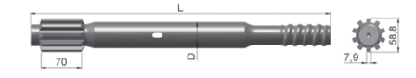 Sandvik Tamrock RD520-45T38-0525 T38 Threaded Drill Adapter For Mining / Tunneling