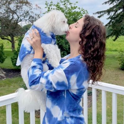 Blue And White Tie Dye pet and owner outfits breathable zoopollo