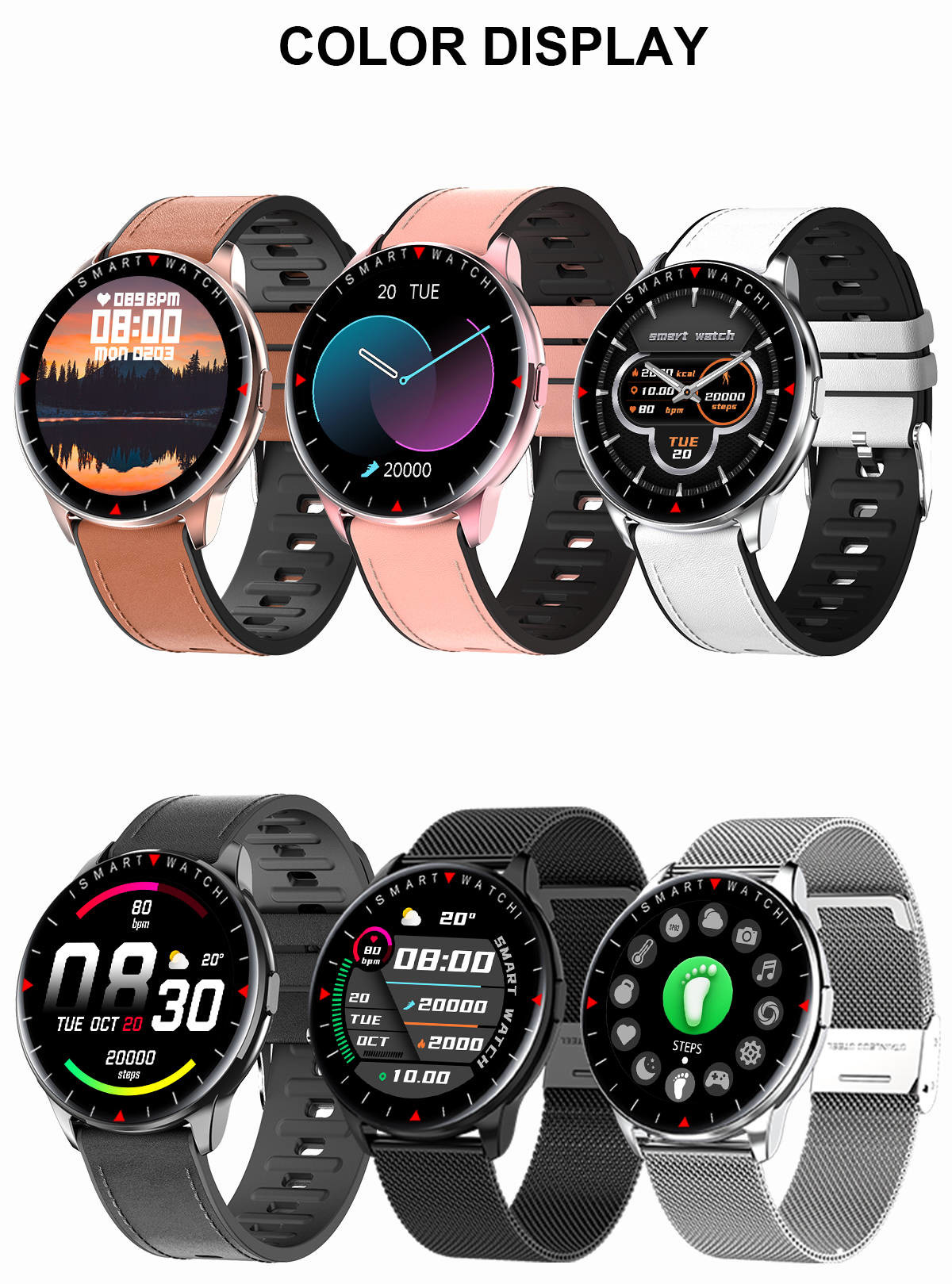 забота вереска монитора тренировки Smartwatch фитнеса разрешения 360x360 дыша весь день
