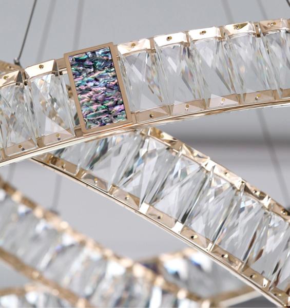 Led Crystal Chandelier For Living Room Creative Design Green Ring Chandelier(WH-CY-236)