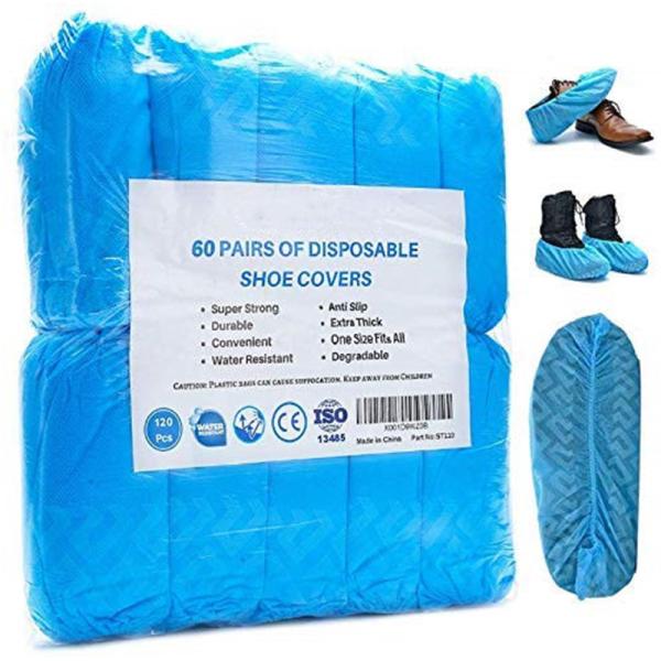 S&J Premium Shoe Covers Plastic PP PE Anti-slip Waterproof Disposable Non woven Safety Shoes Protector Cover