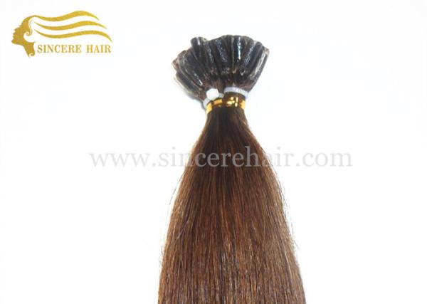 20 Double Drawn Pre Bonded U Tip Hair Extensions 1.0 Gram / Strand In Dark Brown for sale