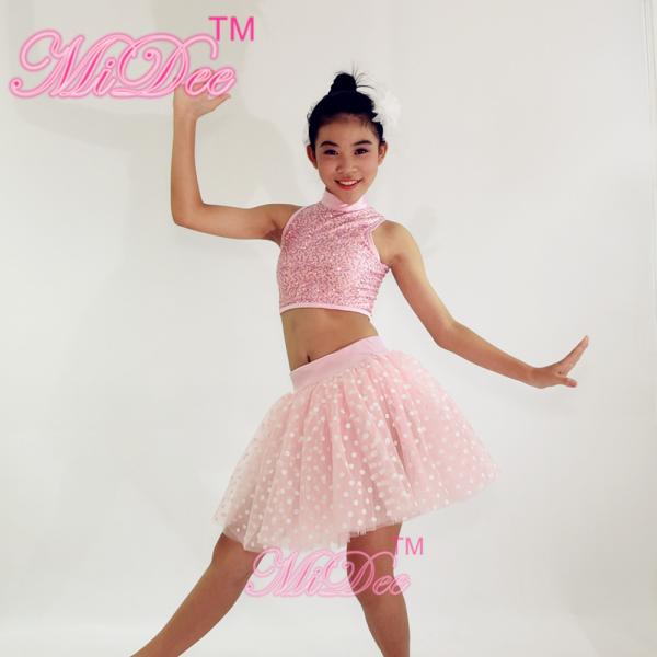 Ballet Jazz And Belly Dancing Clothes Sequin High Neck Sleeveless Prints Skirt Figure Skating Competition Dress
