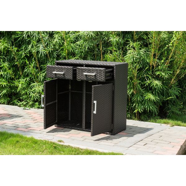 Classic Design Furniture 100% Handwoven Outdoor Tall Table and Chair Set with Waterproof/Sunproof/Durable Function