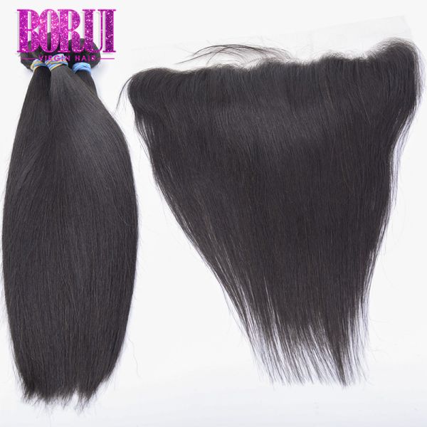 Brazilian Virgin Cuticle Aligned Hair With Frontal 10A Grade Dyed Bleach