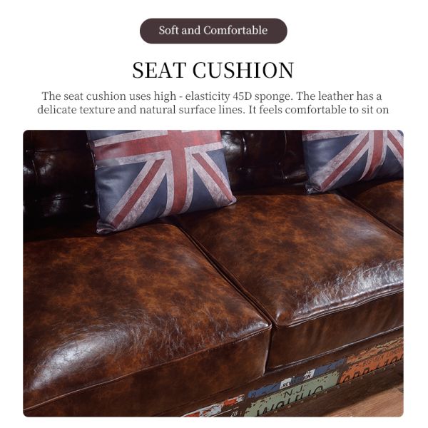 Nidea #8905 Luxury Sofa Vintage Industrial Retro Aviator Sofa  Bar Pub Club Studio Motorcycle Tuning Lounge Furniture Industrial Metal