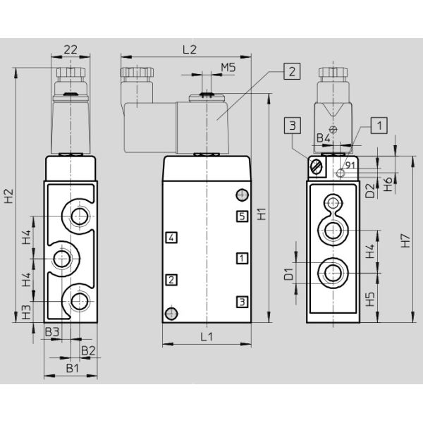 Путь МФХ-5-1/8 МФХ-5-1/4 классики 5/2 тигра клапана соленоида 24вдк Фесто электрический пневматический