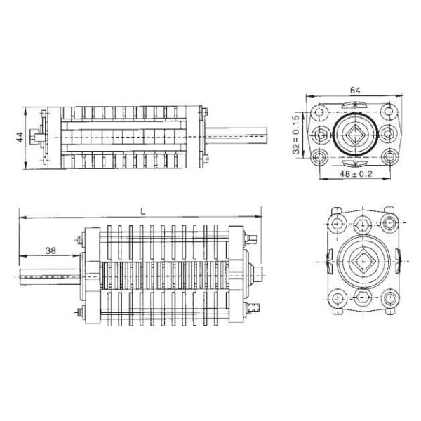 Power Protection Circuit Breaker Accessories F10 Circuit Breaker Auxiliary Switch 8NO+8NC 129mm