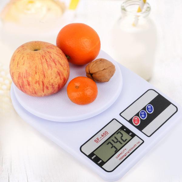 Échelle de cuisine numérique en plastique SF400 haute précision avec une capacité de 2 kg 5 kg 10 kg et une division de 0,1 g 1 g