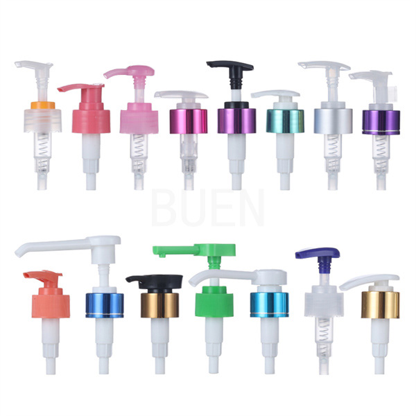 Tipo plástico da esquerda à direita tipo tampa de alumínio distribuidor anodizado da rotação da bomba da loção