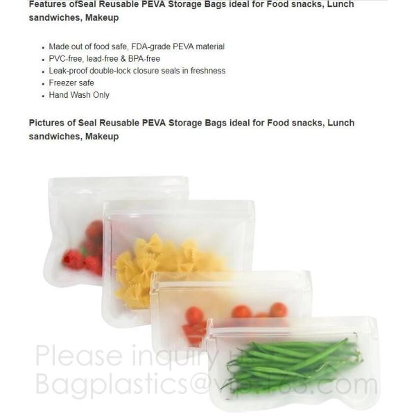 Reusable Silicone Food Storage Bag Washable Silicone Fresh Bag for Fruits Vegetables Meat Preservation bagplastics bagea