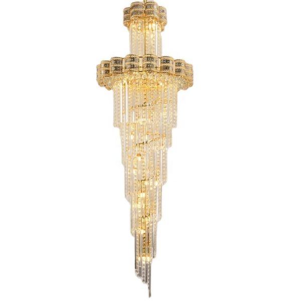 Large Customized Certification Decor Modern Crystal Chandelier Dining Gold Stairs