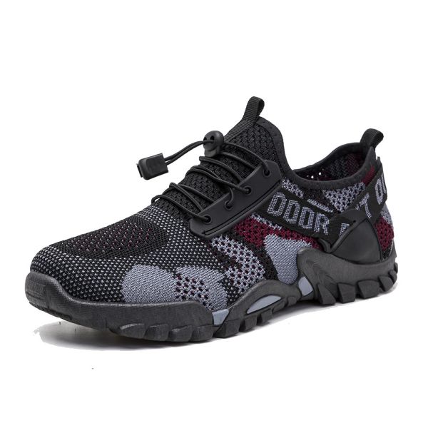 Men's Breathable Mesh Walking Sneakers with Anti Slip Outsole and PVC Injection Sole