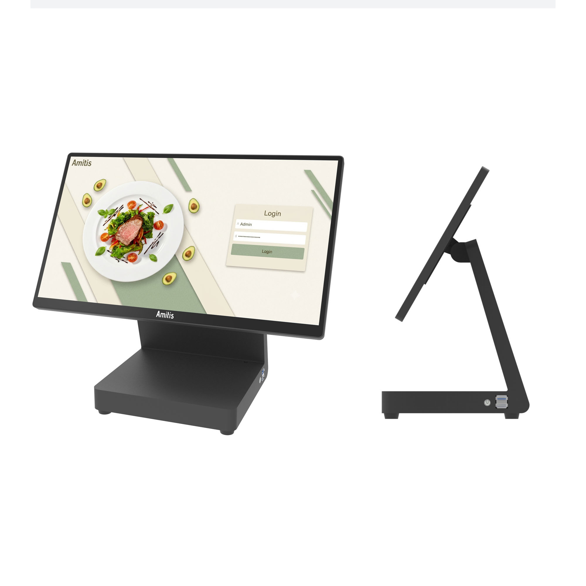 15.6" All In One Cash Register Windows Linux Rich I/O Ports System Integrators