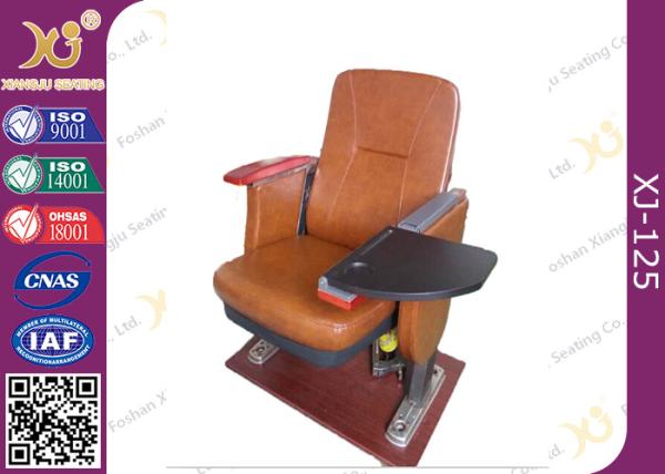 Plastic Small Back Auditorium Chairs , Folded Auditorium Church Chairs With Writing Pad