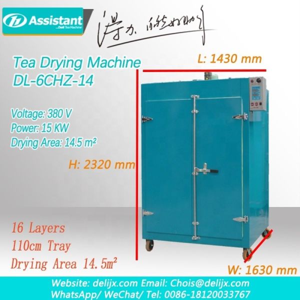 DL-6CHZ-14 15 kw Green Tea Leaf Dryer Machine for Orthodox Tea Heating Production