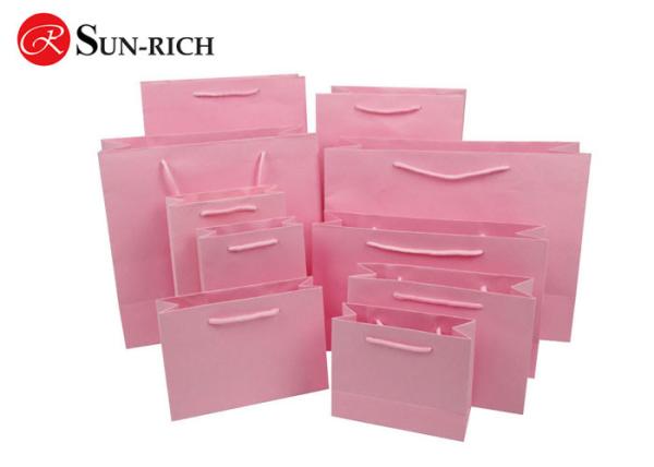 Wholesale Pink paper bag shopping bags custom logo available in China