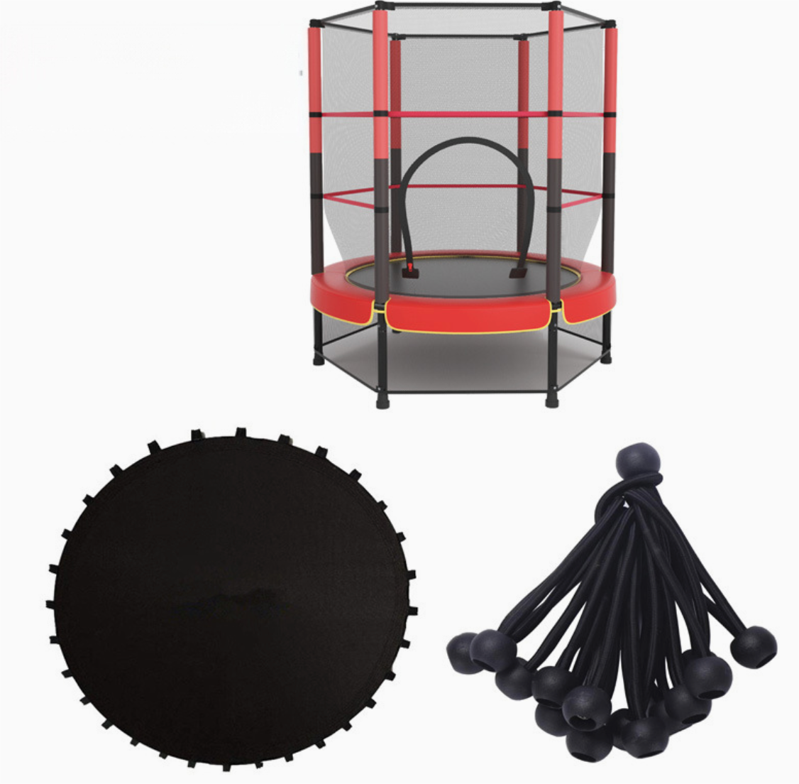 Outdoor Trampoline designed to provide safe fun and exercise with secure enclosure and shock absorbing springs
