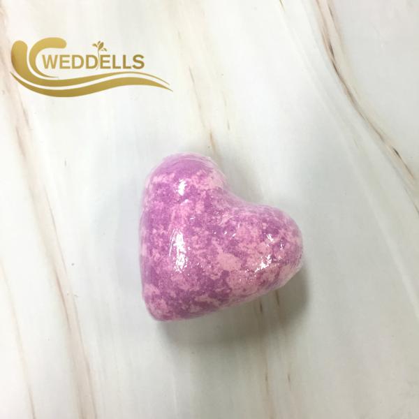Custom Packaging Heart Shaped Bath Bombs 80g With One Year Shelf Life