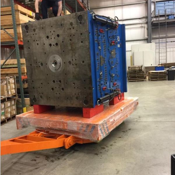 15 t plant handling trailer on cement floor manual or towed with roller