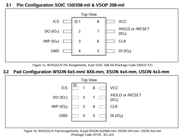 W25Q32JVSSIQ 32Mb SPI Flash 104MHz Clock 100K Erase Cycles SOIC-8 2.7-3.6V -40°C to +85°C