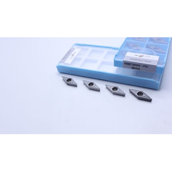 VBMT160404 MF810 Rhombic Shape Uncoated Carbide Turning Insert with Silver Coating