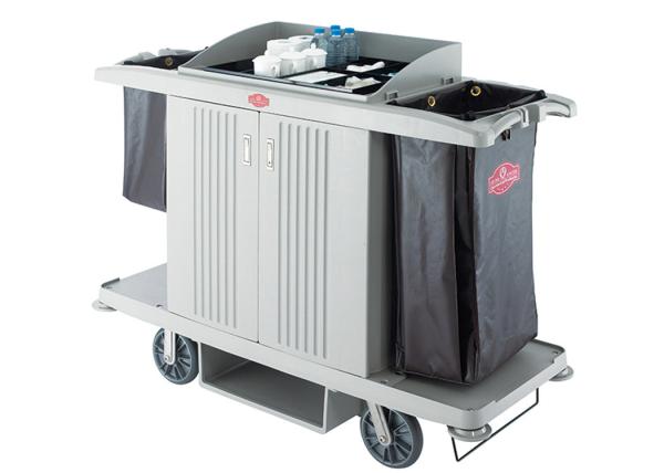 Os equipamentos do serviço de sala/sala de hotel pretos/cinzentos fornecem o carro do transporte de 2 prateleiras