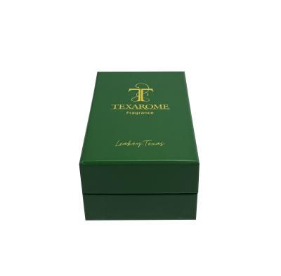 Caixa de papel de embalagem cosmética de perfumes de estampagem a quente com forma de base de tampa de logotipo personalizado