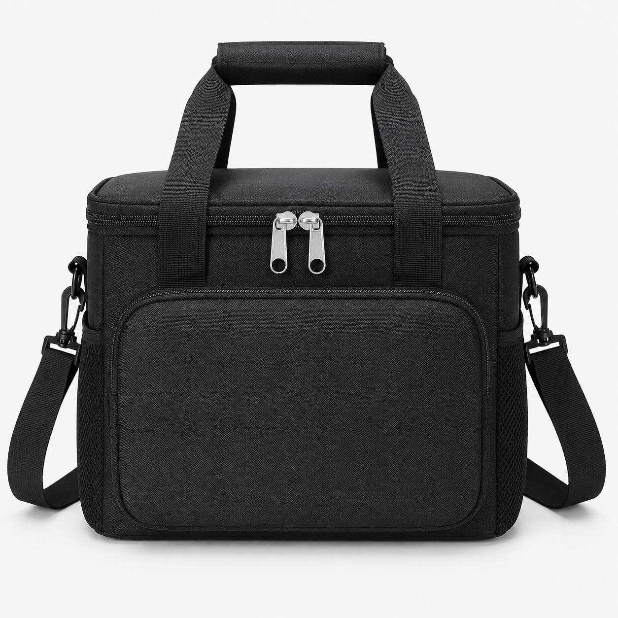 Insulated Lunch Bag for Men & Women, 9L 12-Can Soft Cooler Lunch Box with Portable Tote Design for Work, School, Picnic and Travel, Black
