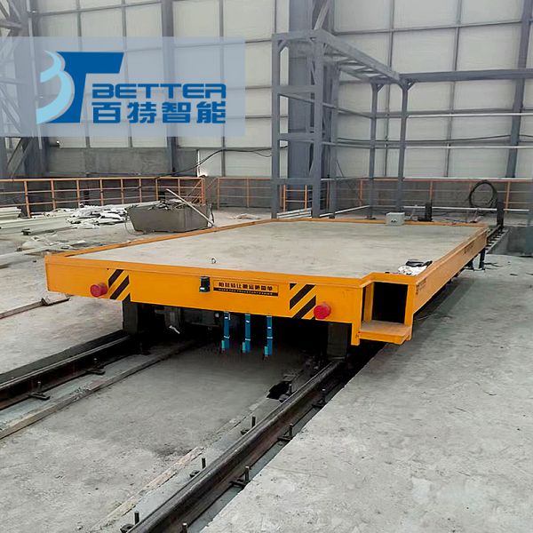 Heavy Load Cargo Electric Rail Transfer Cart for Factory Transportation