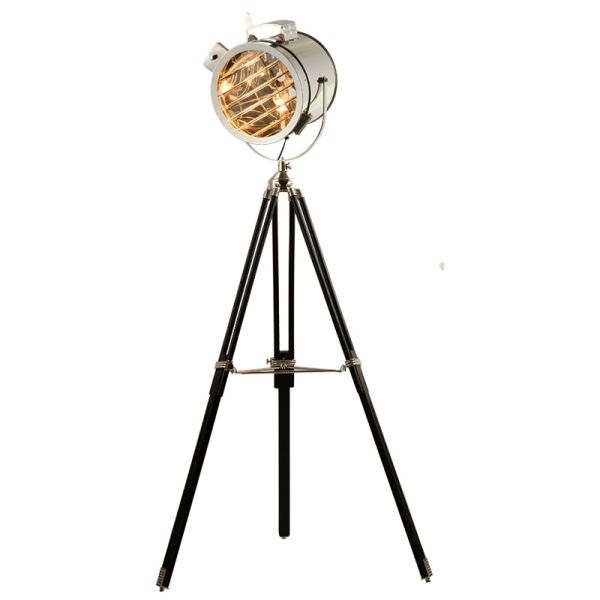 Nordic American Retro Tripod Floor Lamp Silver Golden Wooden Industrial vintage floor lamp(WH-VFL-04)