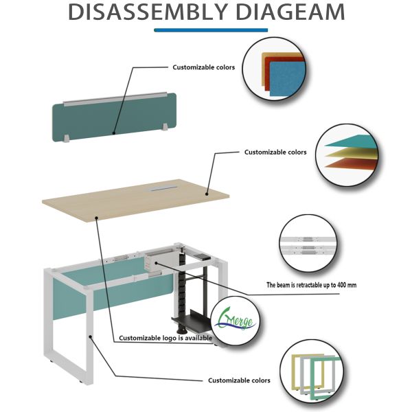 Transform Your Workspace with Our Customizable Office Space Open Workstation and Drawers