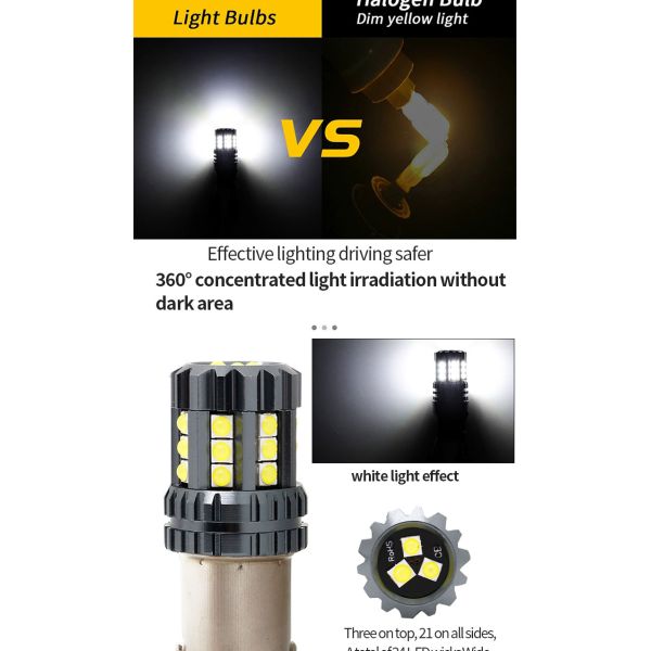 Luzes LED de giro de automóviles de color blanco Auto 12V 24V 2835 45SMD 1156 1157 T25 3156 3157 T20 7440 7443 Canbus bombillas de automóvil LED