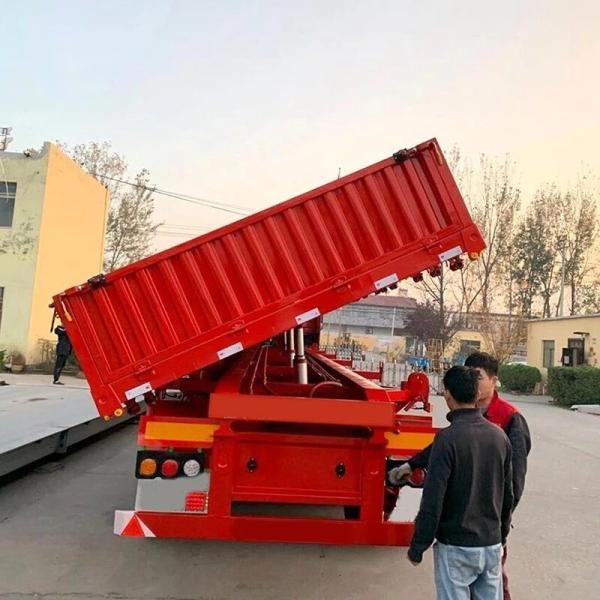 CIMC mechanical suspension Dual air brake system payload 70T allows goods to be unloaded from the side Tri-axle Tipper Trailer
