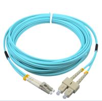 Puente del híbrido de la fibra óptica de la aguamarina del cable SC/PC-LC/PC OM3 50/125 2.0m m de Corning