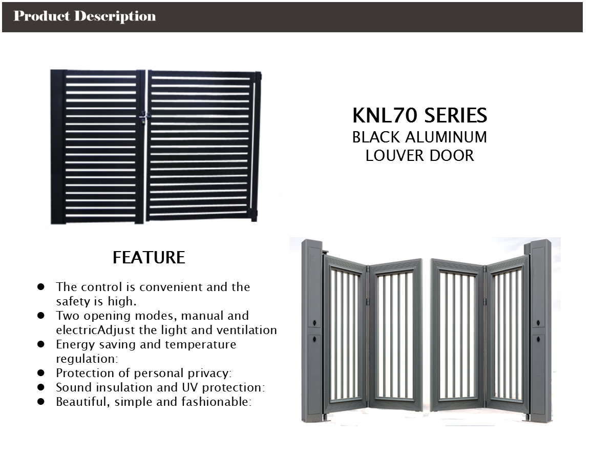 Modern Aluminium Louver Doors Retractable Sliding Anodized With Automatic System