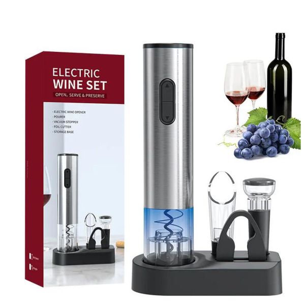 Automatic Electric Corkscrew Set Stainless Steel Electric Wine Opener Gift Set