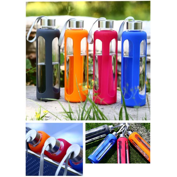 Safe Leak Proof Reusable Water Bottles Eco Friendly With Silicone Sleeve