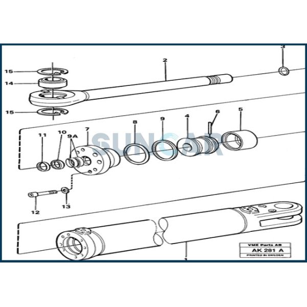 Комплект для ремонта уплотнения цилиндра VOE11990398 VOE 11990398 для затяжелителя колеса SUNCARSUNCARVOLVO
