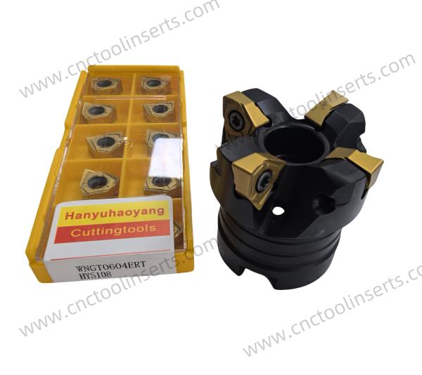 CNC Milling Insert with CVD Coating WNGT0604ERT HYS108 Suitable for heavy-duty, semi-roughing, and finishing operations on materials such as steel and cast iron.