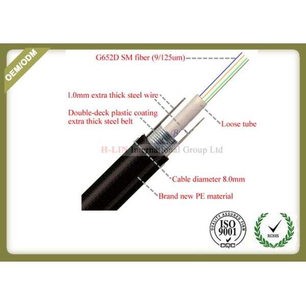 GYXTW Outdoor Fiber Optic Cable 8 Cores PE Jacket For Duct / Aerial