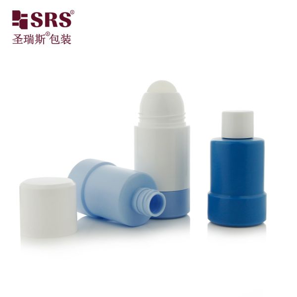 RPPE-50ML 75ML Double Wall PP Refillable Roll On Deodorant Bottles Hollow Ball