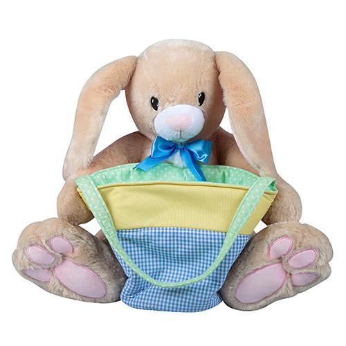 Fuzz animal bunny with basket, extrem soft ,cuddle play sets for kids, best gifts for toddles, sanfe and Eco friendly