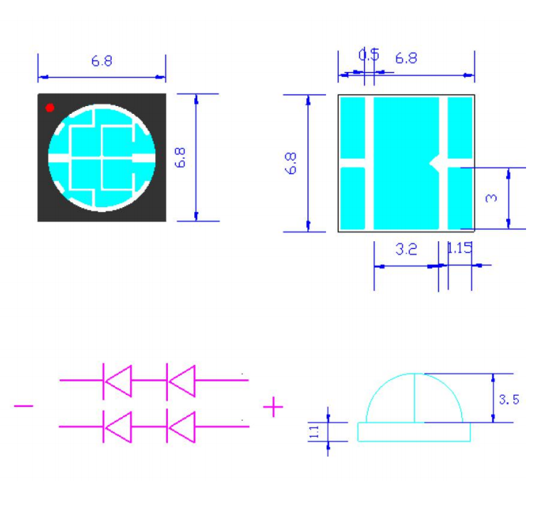 Оптовая цена 6868 PKG 10W 365nm 385nm 395nm UVA LED SMD чипы для отверждения чернил / растений