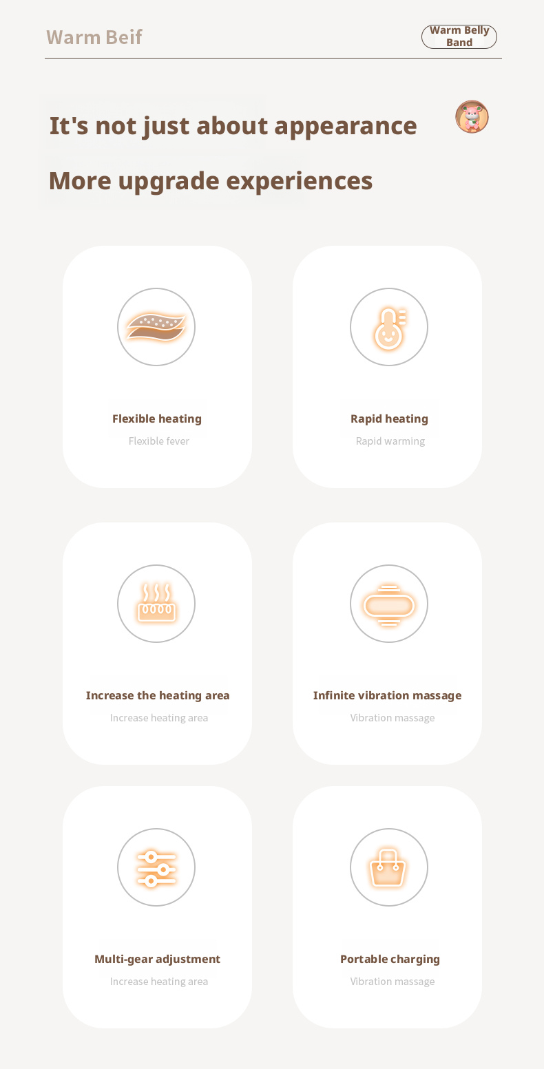 Electronic Control Abdominal Heating Belt for Hot Compress and Vibration Massage