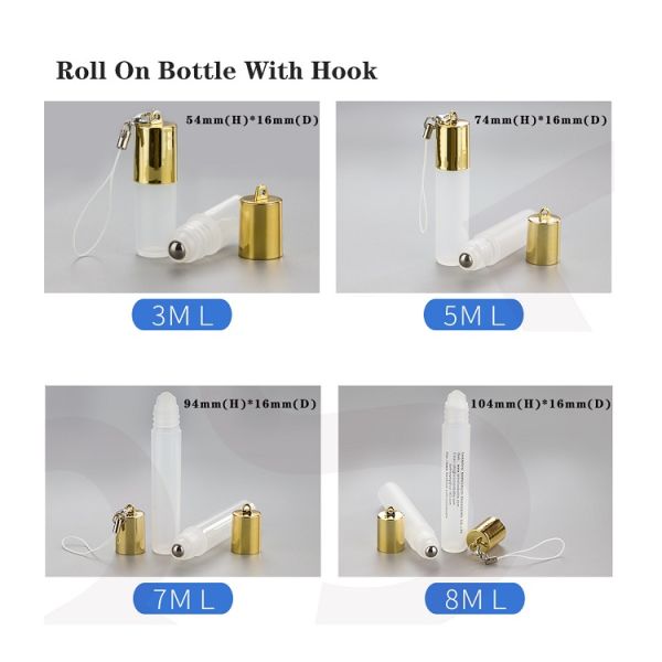 Wholesale 5ml Plastic Bottle Roller With Hook Portable Keychain Perfume Empty Bottle