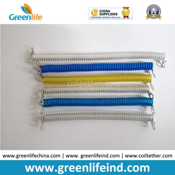 Customized 15CM Length Green Steel Wire Safe Spring Coiled Strap Strings w/2pcs Metal Eyelets