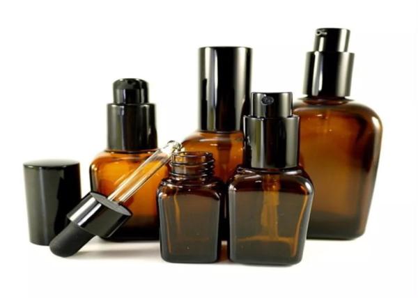 Amber Small Cosmetic Containers , Essential Oil / Brown Empty Cosmetic Containers