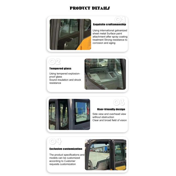 Cabina de funcionamiento para excavadora excavadora de ruedas