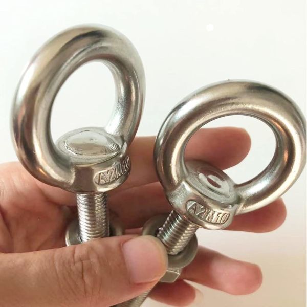 JIS Standard Corrosion-Resistant Stainless Steel Thread Lifting Ring Shoulder Eye Bolts 3/8 X 2.75 with Nuts and Washer